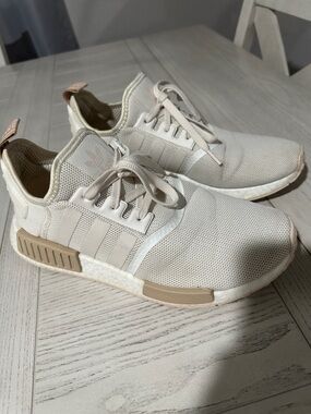 adidas Light Cream Mesh NMD Trainer with Tan Accents